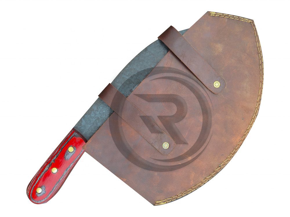 Professional High Carbon Steel Fillet Larding Knife with Black and Red (Fish Cleaver Knife)