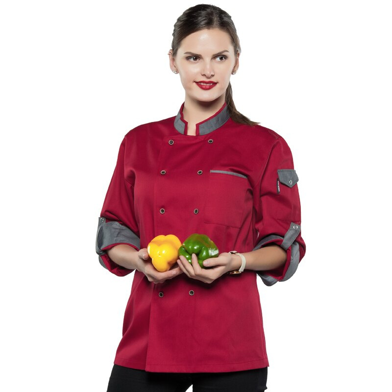 Unisex Chef Uniform Coats Long Adjustable Sleeve Cook Coat Restaurant Hotel Kitchen Wear Waiter Uniform At Wholesale Price