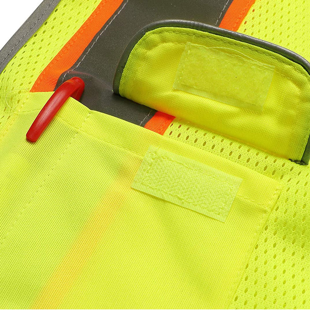 Safety Blue Mesh Vest Two-tone High Visibility Reflective work vest with Pockets Customized Hi Vis Construction Work Wear