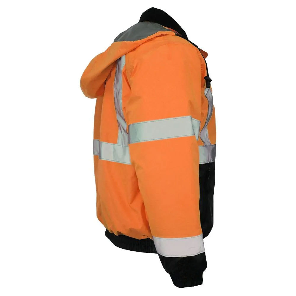 Black Safety Fluorescent Work Vest Jackets Night Reflective Safety Work Wear Jacket