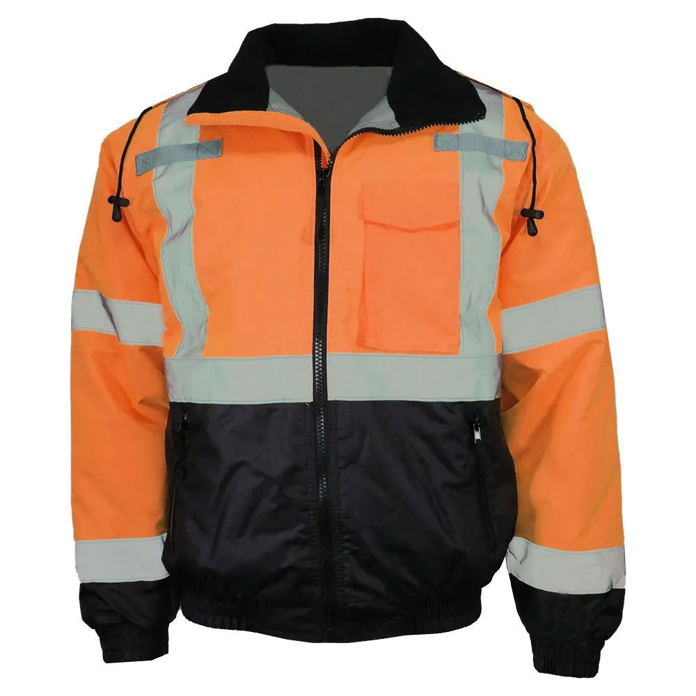 Black Safety Fluorescent Work Vest Jackets Night Reflective Safety Work Wear Jacket