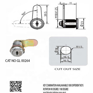 cam lock 1000 different key combination with master key option