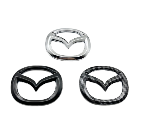 Mazda Carbon Fiber Logo Steering Wheel Cover Carbon Fiber Badge Car Stickers