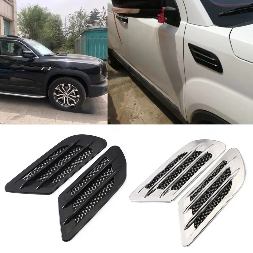 2Pcs/Set Car Side Air Flow Vent Protective for Fender Hole Cover Intake Grille Duct Decoration ABS Plastic Car Body Sticker