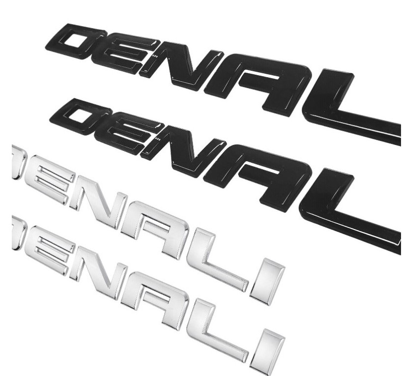 custom 3D Car Emblem ABS chrome metal letters car Badge emblem for Denali