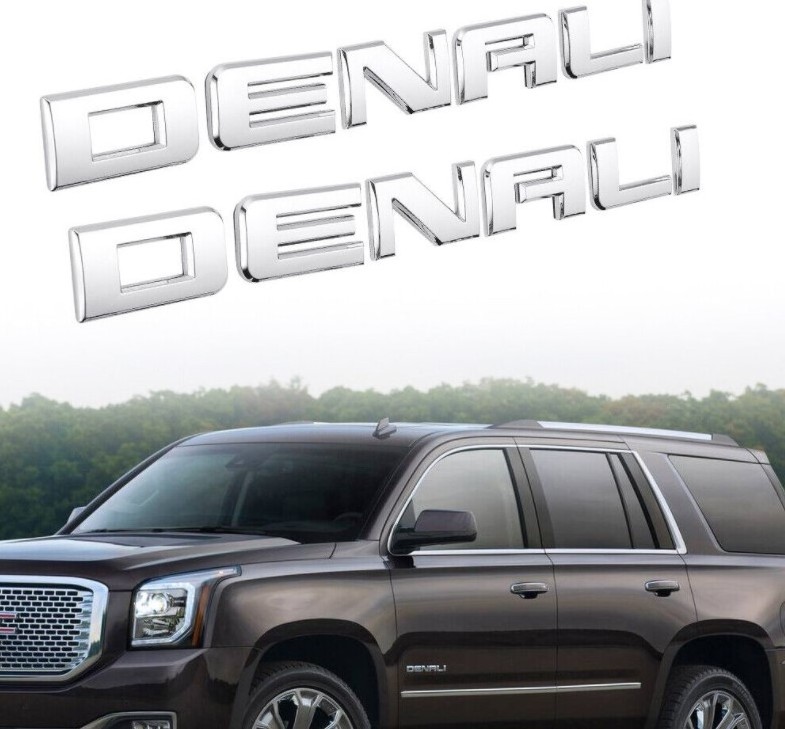 custom 3D Car Emblem ABS chrome metal letters car Badge emblem for Denali