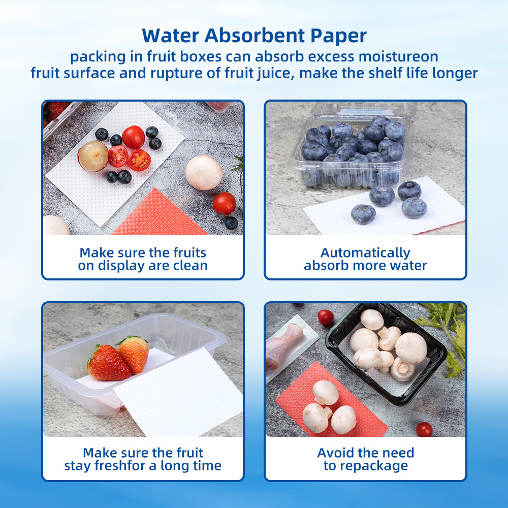 Fruit Absorbent Pads For Food Packaging absorbent paper soaker food grade absorbent blood absorb Vegetables absorbent