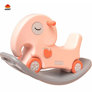 ABST Easy to assemble rocking horse for kids child toy strong structure baby rocking horse kids skid proof plastic rocking horse