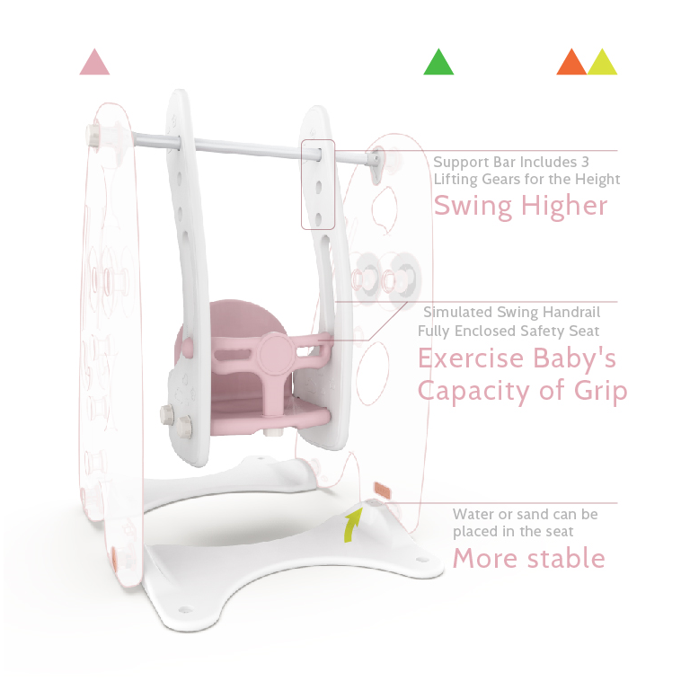 ABST Mini  Playground Equipment Baby Plastic castle slide and swing