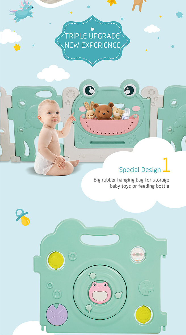 ABST Baby furniture The ABST 16 Sided Panel Interactive Kids safety gate Child carrier indoor playground  luxury baby playpens