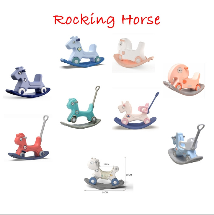 ABST Multifunction 2 in 1 Car Animal Toy Ride Hobbyhorse Rider Baby Plastic Indoor Rocking Horse