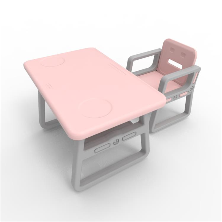 Kids table and 2 chair set plastic baby study table and chair set