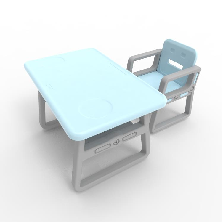 Kids table and 2 chair set plastic baby study table and chair set