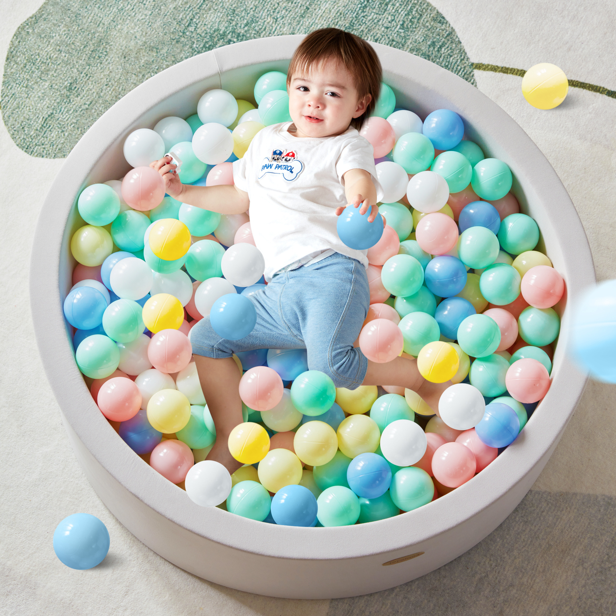 ABST  Hot Eco-friendly memory Foam Filling Round Ball Pit Soft Ball Pool for Baby Kids Soft Play Playground