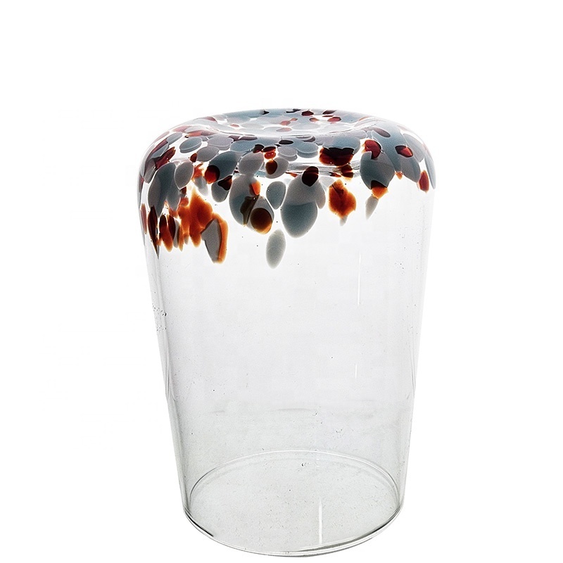 Hand-Blown Multi-Colored Confetti Art Water Highball Glass Cups for Red Wine