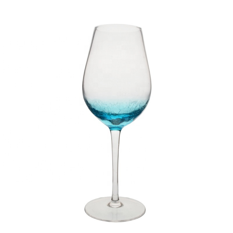 crackle wine glass electroplateing glass wine cocktail gin balloon glass cup