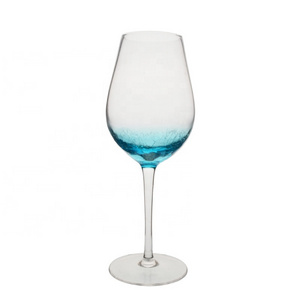 crackle wine glass electroplateing glass wine cocktail gin balloon glass cup