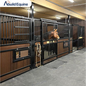 High Quality Hot Dip Galvanized luxury Indoor Horse Stable with bamboo and sliding gate