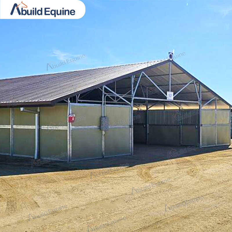 horse stables portable outdoor stall boxes fronts with roof and gate