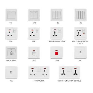 Abuk White Black Gold British Standard 1 Gang 2 Way Light Wall Switch Panel Electrical Usb Plugs Wall Switches And Sockets