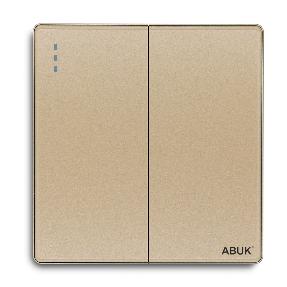 ABUK2 Gang 2 Way modern touch button switches and sockets electric on off light power wall switch