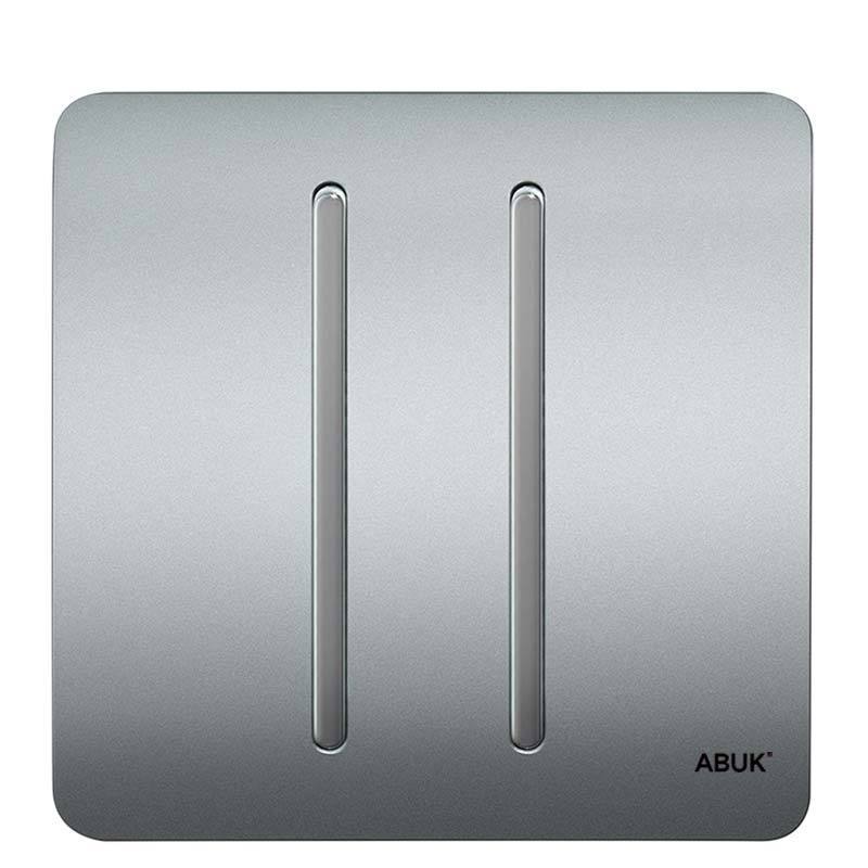 ABUK New Design 250V 10A 2 gang 2 way UK/EU Standard Push Button Wall Switches And Sockets Light Electric Switches for home