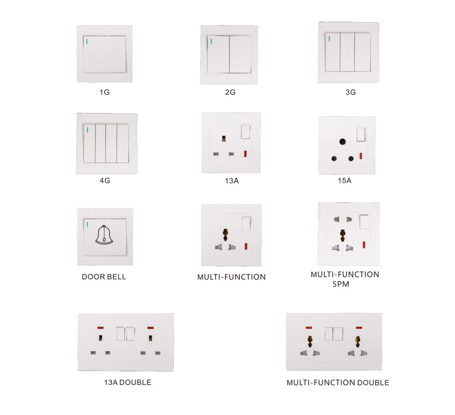 Abuk Saudi Arabia Uk 13a Light Switch Single Socket Home Electrical Materials Usb Power Universal Outlet Wall Switches Socket