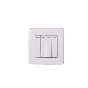 Abuk Ce 4 Gang 1/2/3 Way White Pc Panel 220v European Uk Standard Electrical Touch Light Wall Switch