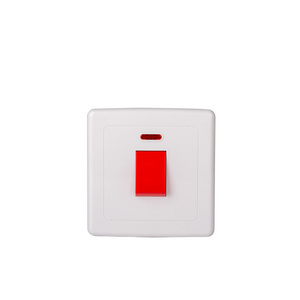 Abuk Ce 1 Gang White Pc Panel Eu Uk Standard Wall Electrical Switch Ac Water Heater 45a Dp Switch