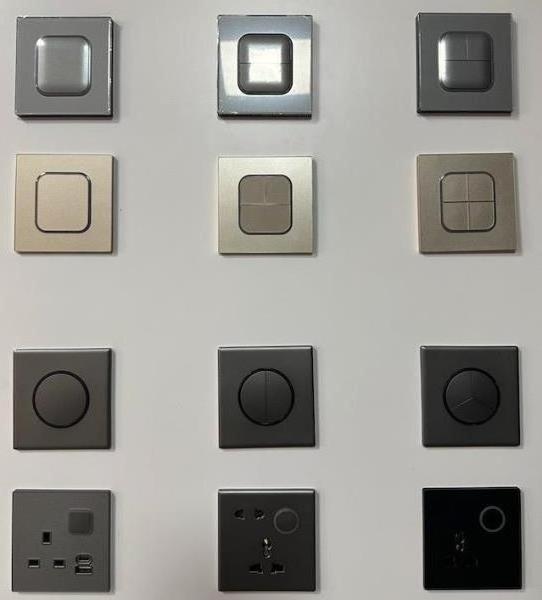 ABUK Factory British Russian Standard Push Button Ultra-thin Glass Panel 3 Gang 1 Way Touch Light Electric Wall Switch