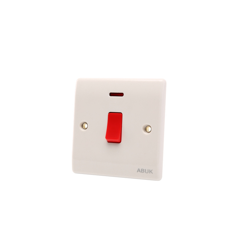 ABUK High Power Control Air Conditioner Water Heater Switch Double Pole Double Break Switch Panel Uk Standard 45a Wall Switch