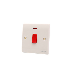 ABUK High Power Control Air Conditioner Water Heater Switch Double Pole Double Break Switch Panel Uk Standard 45a Wall Switch