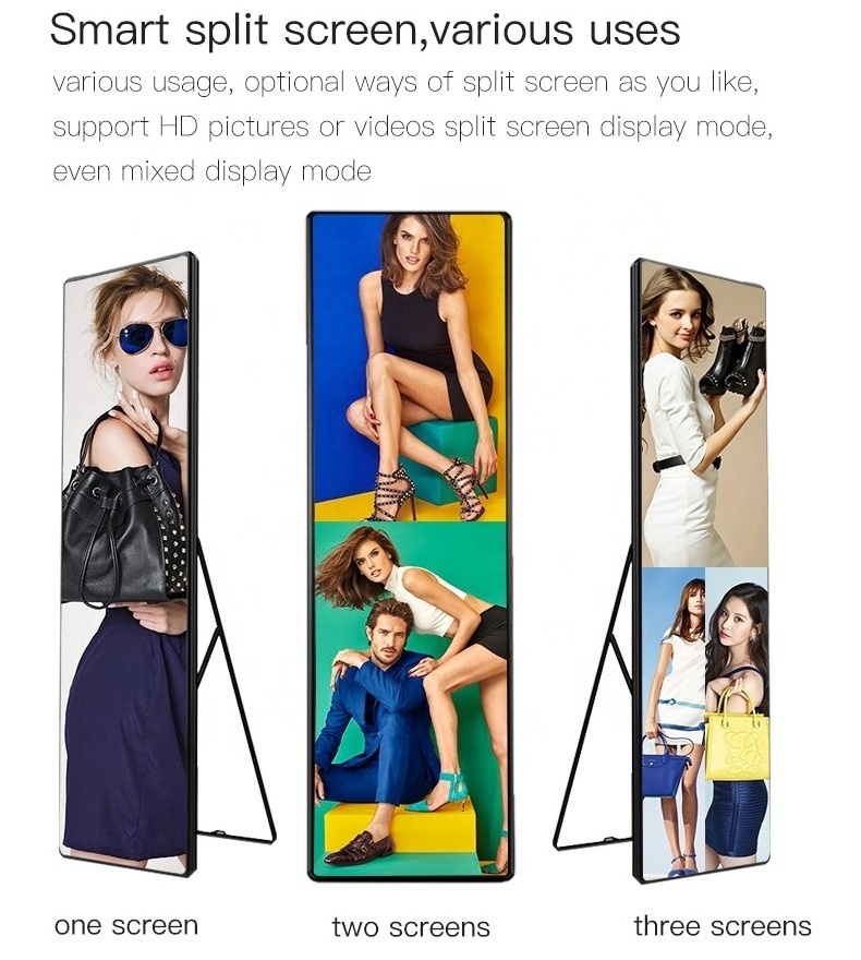 Digital Signage Electronic Advertising Outdoor Indoor Wall Mounted Pantalla Changeable Vertical Stand Led Poster Display Screen