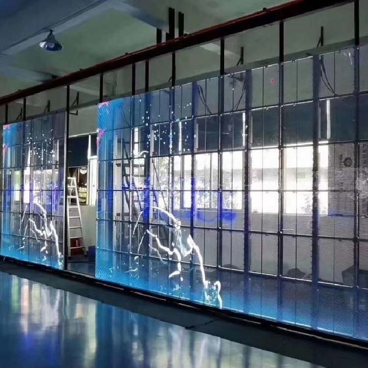 Flexible Led Mesh Screen P3.91 Transparent Glass Led Window Display