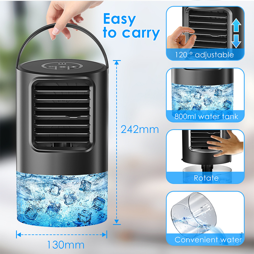 Cross-border home air cooler outdoor portable add ice or water mini desktop electric air cooling fan