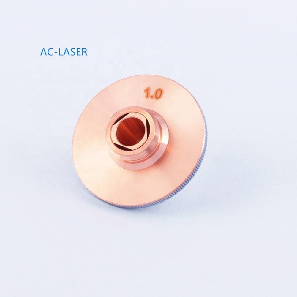 high quality single and double red copper laser nozzle  for fiber laser cutting head Raytool WSX 28mm 32mm  IPG  Raycus MAX