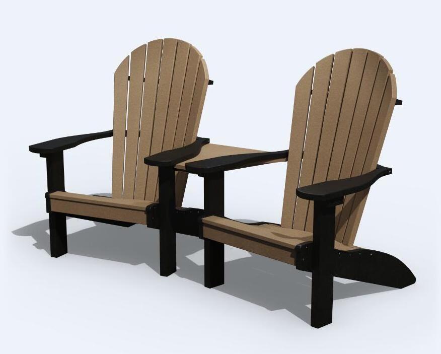 TAN/BLACK COLOR FOLDING  PLASTIC ADIRONDACK CHAIR