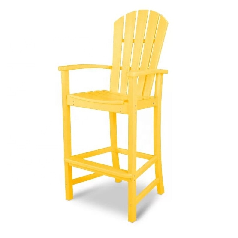 Premium Poly Outdoor Patios furniture garden high feet Adirondack bar stool wood chair