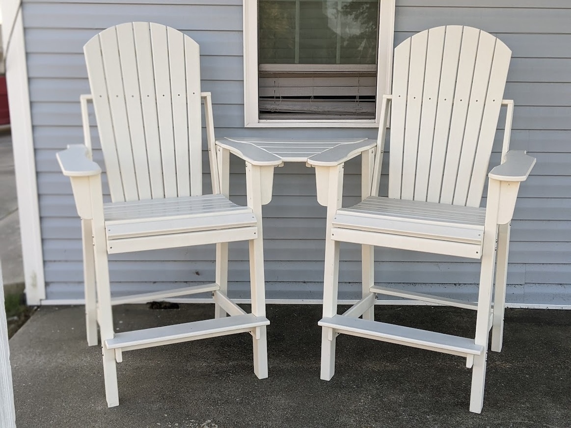 poly counter set all weather poly adirondack chair tete-a-tete