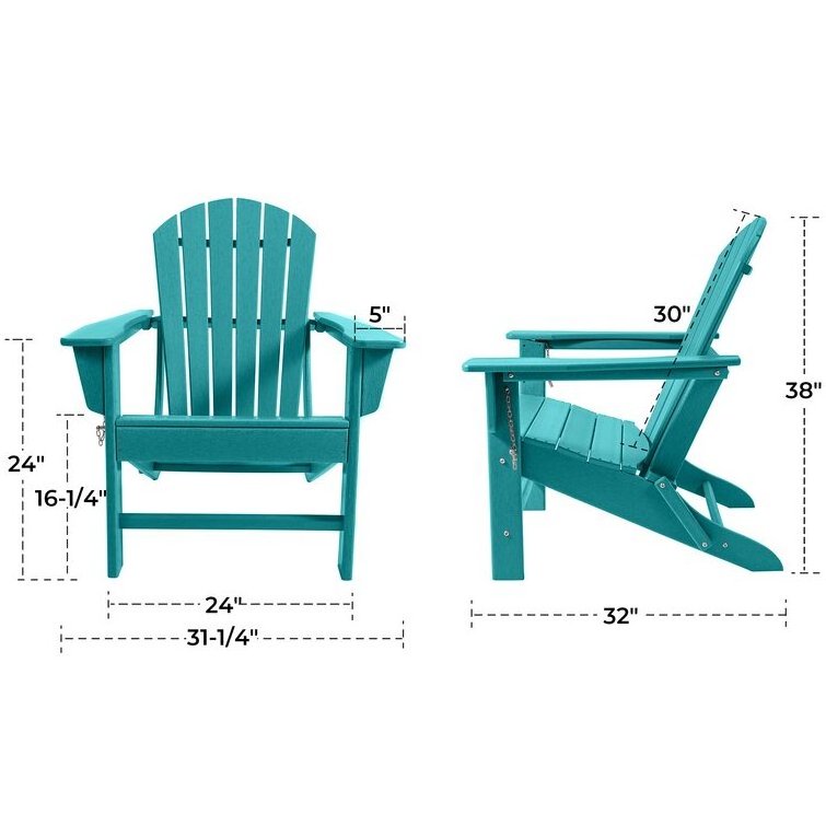 Wholesale HDPE Adirondack Chair Outdoor Poly Furniture Patio Poly Adirondack Chair Garden Furniture