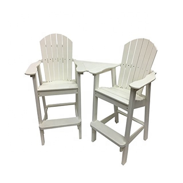 Factory Direct HDPE Poly   adirondack high feet white bar chair  with board table  tete-a-tete