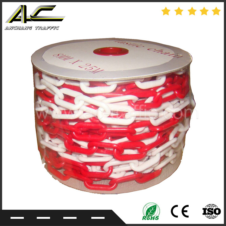 8mm Worksite PE Plastic Chain Safety Link FENCE CHAIN