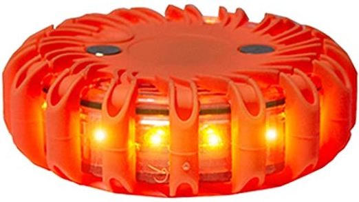 6 Pack of Rechargeable 16 LED Red Disc Warning Beacon Emergency Road Flares for Car