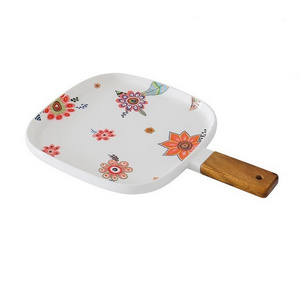 Custom ODM 13 Inch Square Hand Grip Soup Plate, Kitchen Tray Large Capacity Reusable Tabletop Plate