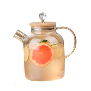 High Borosilicate Glass 1800Ml 2-In-1 Teapot And Tea Infuser Large Opening Teapot Glass Tea Set Cooling Kettle