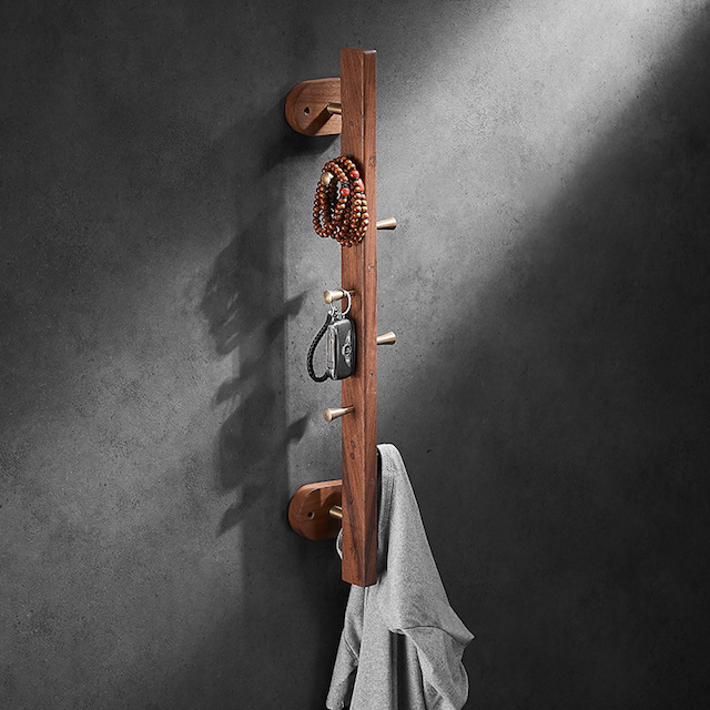 Premium Quality Vertical Hook Wooden and Space Aluminum for Entryway Decorative Coat Vertical Coat Hook