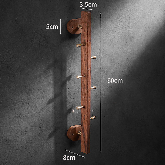 Premium Quality Vertical Hook Wooden and Space Aluminum for Entryway Decorative Coat Vertical Coat Hook