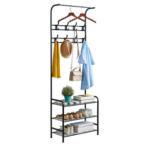 High Quality 3-in-1 Coat Racks Free Standing Clothes Hat Bag Umbrella Entryway Coat and Shoe Rack