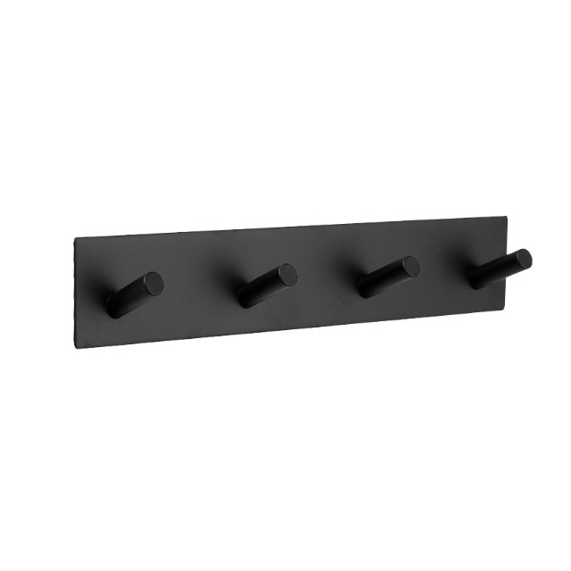 Custom logo Bathroom 304 Stainless Steel Sticky Behind the Door Coat Hooks Hardware Hole-free Black Coat Hooks Good Price