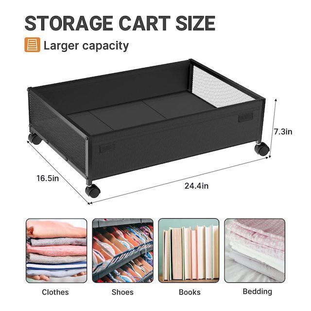 OEM Under Bed Shoe Storage Organizer with Wheels and Lid for Clothes Blankets Shoes Rolling Under Bed Storage Container